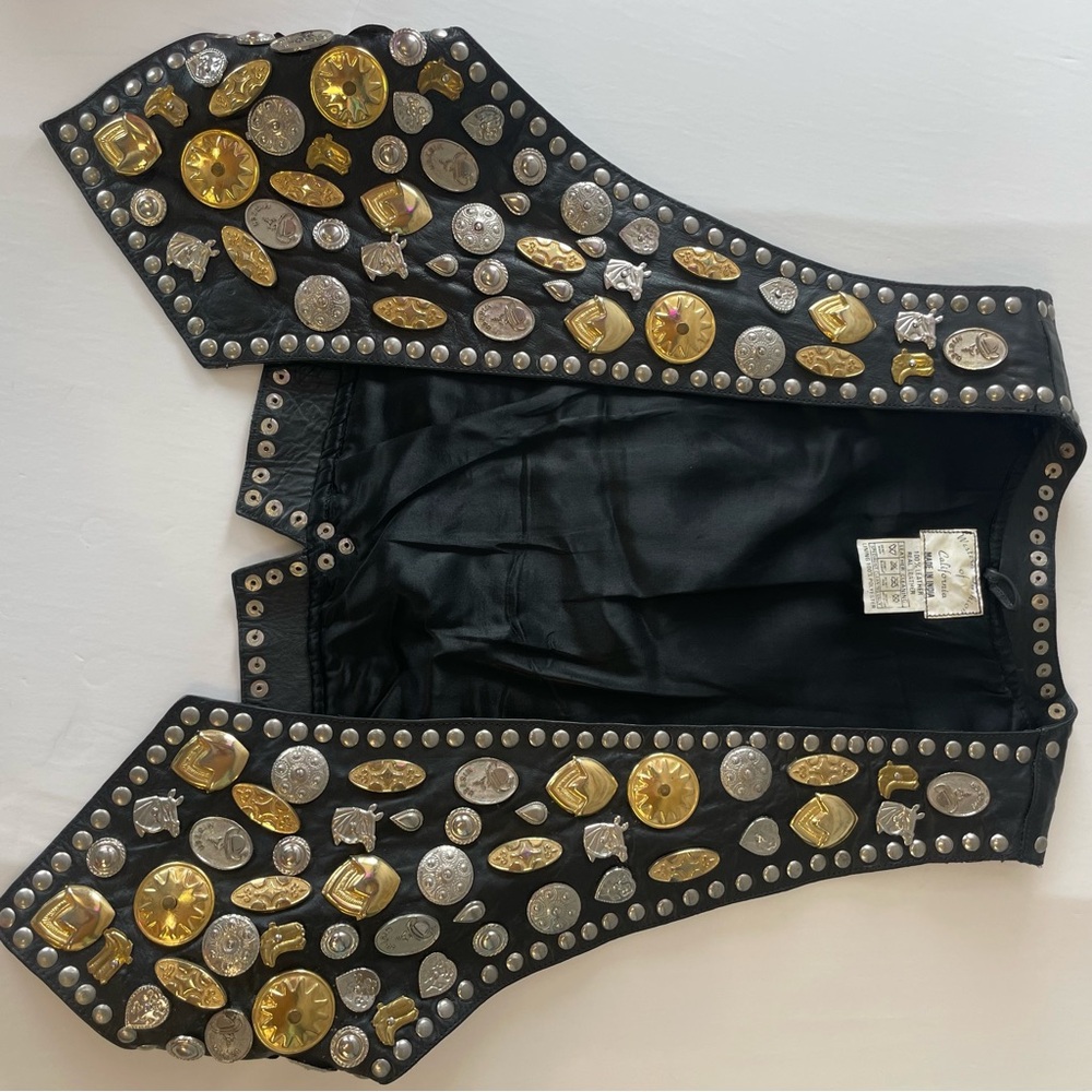 Studded Black and Gold Vest - Picture 2 of 10